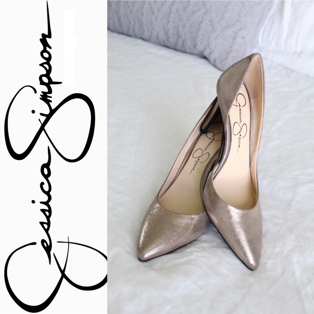 Jessica Simpson Gold Glitter Pumps